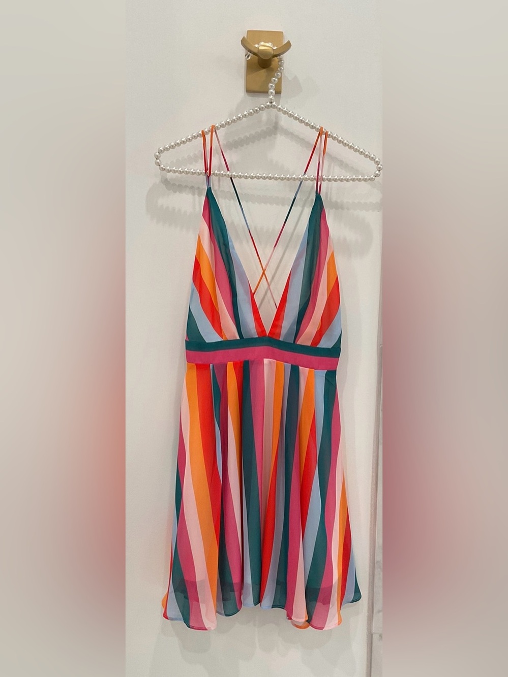 🔴Multi-Color Striped Spaghetti Strap Dress🔴